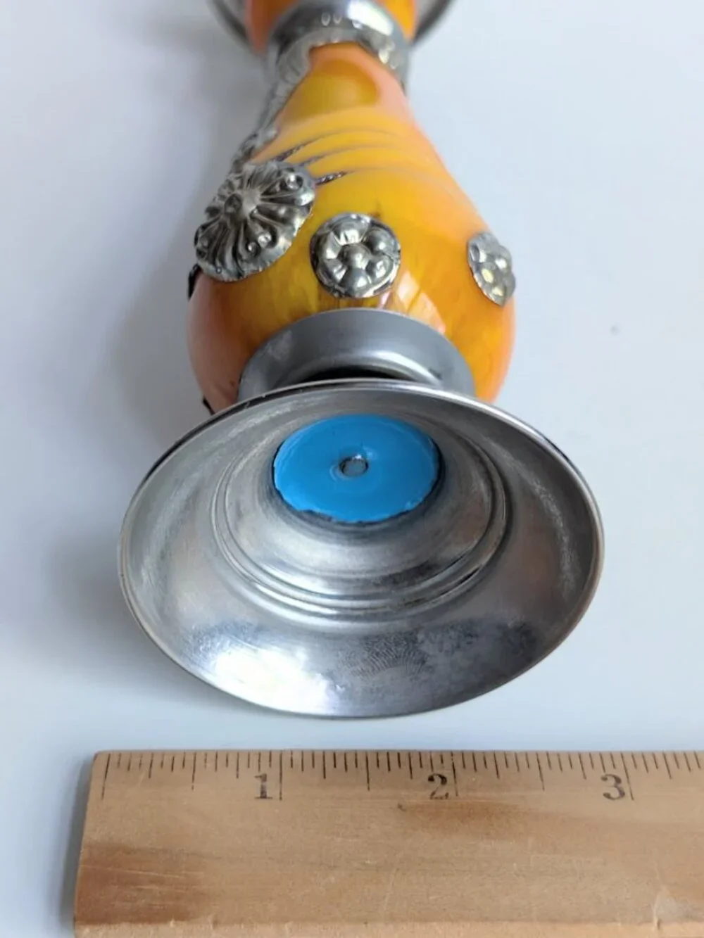 Vintage Moroccan Hand Made Resin & Metal Candle Holder Middle Eastern Decor 9